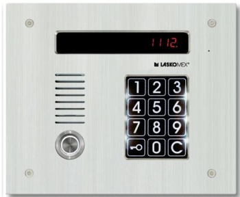 Panel audio poziomy ze stali nierdzewnej, z czytnikiem kluczy "Dallas", 4 wejścia, Laskomex
